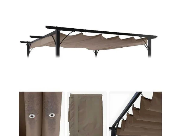Discount Vervangende Afdekking Voor Pergoladak Mcw-C42, Taupe-Bruin Prieel, Pergola, Gazebo En Kiosk