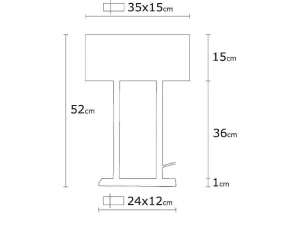 Best Vicenza Tafellamp, Chroom, Wit, 35 X 15 X 52 Cm, Lamp