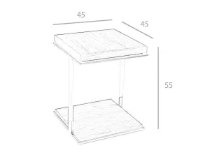 Store Vierkante Hoektafel Walnoot 2038 Bijzettafel