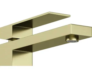 Cheap Vierkante Hoge Mechanische Mengkraan - H29,5 Cm - Goud Met Satijnglans - Vipava Kraan