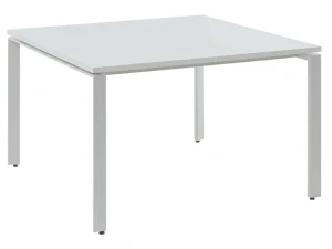 Hot Vierkante Vergadertafel - 4 Personen - Wit - L120 Cm - Downtown Kantoormeubilair