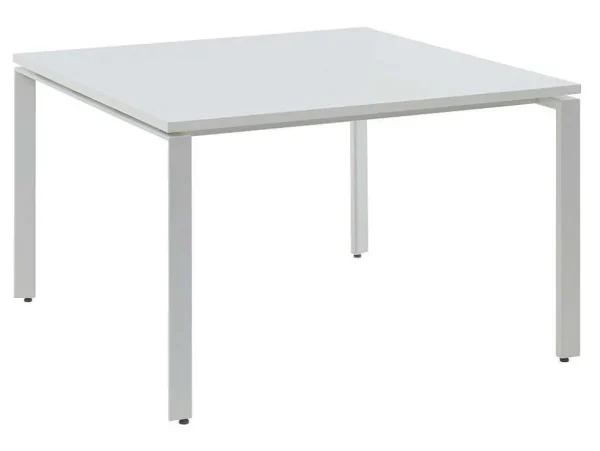 Hot Vierkante Vergadertafel - 4 Personen - Wit - L120 Cm - Downtown Kantoormeubilair