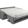 Fashion Vierzits Express Bedbank Vizir Van Stof - Grijs - Slaapafmeting 160 Cm - Matras 18 Cm Slaapbank Met Matras