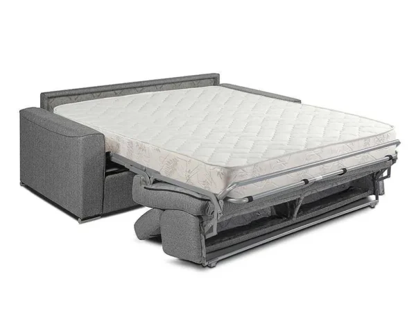 Fashion Vierzits Express Bedbank Vizir Van Stof - Grijs - Slaapafmeting 160 Cm - Matras 18 Cm Slaapbank Met Matras
