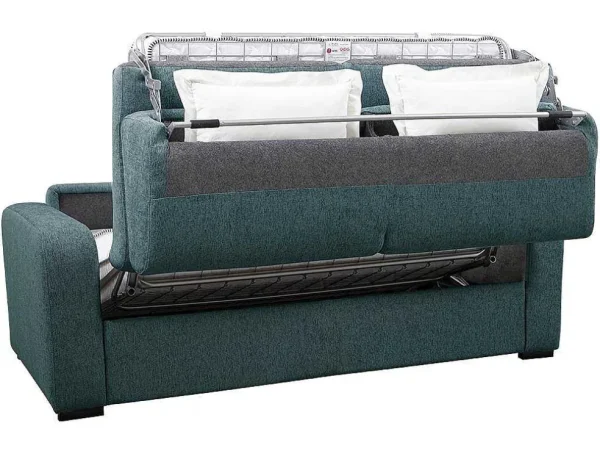 Outlet Vierzits Express Slaapbank - Stof - Blauw - Matras 14 Cm - Bevis Slaapbank Met Matras