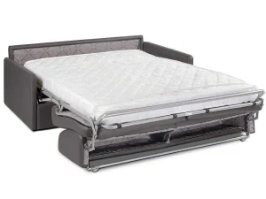 Sale Vierzits Express-Bedbank Van Kunstleer Calife - Grijs - Slaapafmeting 160 Cm Slaapbank Met Matras