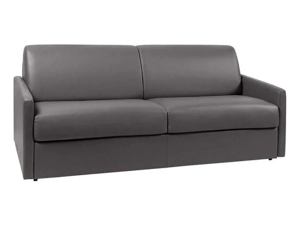 Sale Vierzits Express-Bedbank Van Kunstleer Calife - Grijs - Slaapafmeting 160 Cm Slaapbank Met Matras