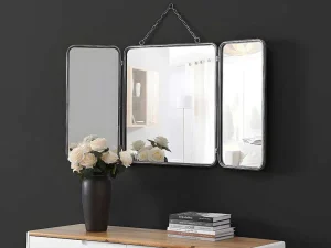 Cheap Vintage-Spiegel In 3 Delen Ceronne - B60 X H112 Cm - Metaalgrijs Spiegel