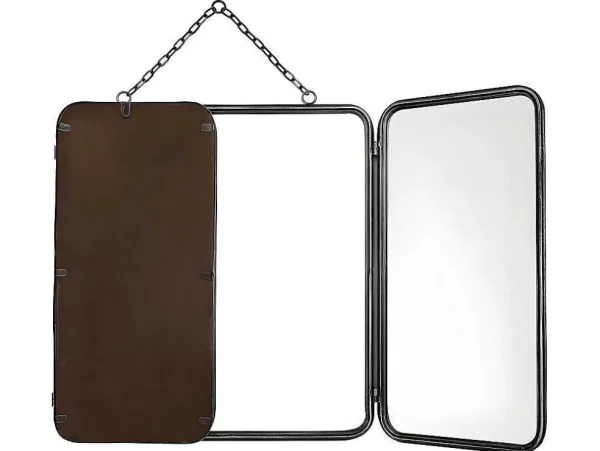 Cheap Vintage-Spiegel In 3 Delen Ceronne - B60 X H112 Cm - Metaalgrijs Spiegel