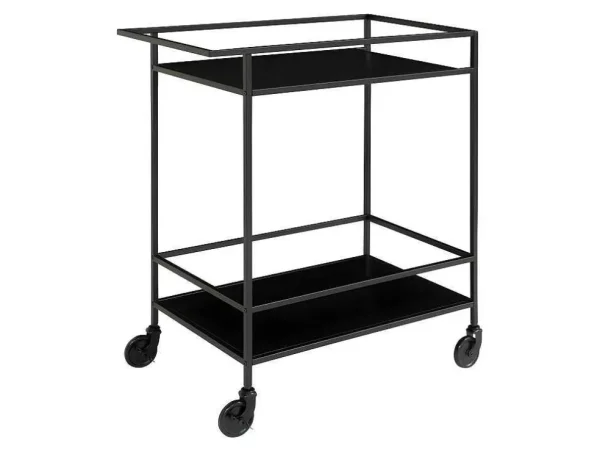 Cheap Vita Barwagen Op Wielen Met 2 Schappen, Zwart. Keukenmeubel