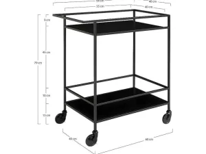 Cheap Vita Barwagen Op Wielen Met 2 Schappen, Zwart. Keukenmeubel