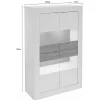 Clearance Vitrinekast Comete - Met Led-Verlichting - Vier Deuren - Wit Gelakt Boekenkast & Vitrine