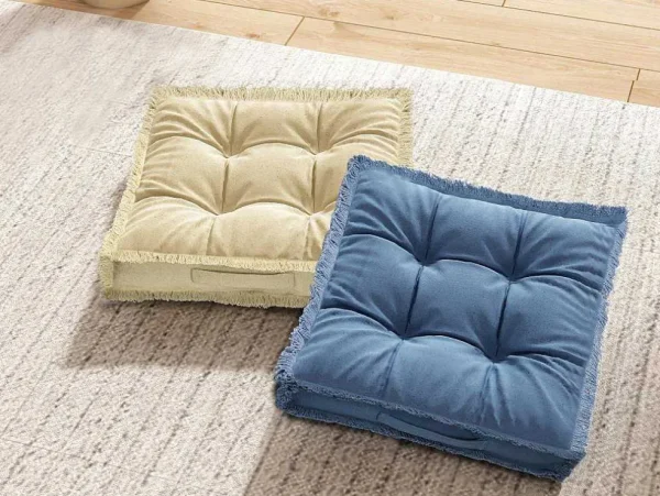 Store Vloerkussen Van Katoen - 45 X 45 Cm - Blauw - Honduras Aanbiedingen: Woonaccessoires