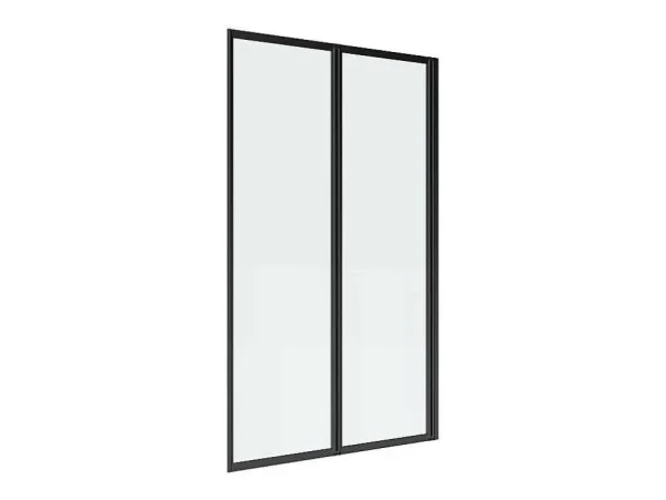 Outlet Vouwbaar Badscherm In Metaal Matzwart Industriele Stijl 80 X 140 Cm District Badscherm