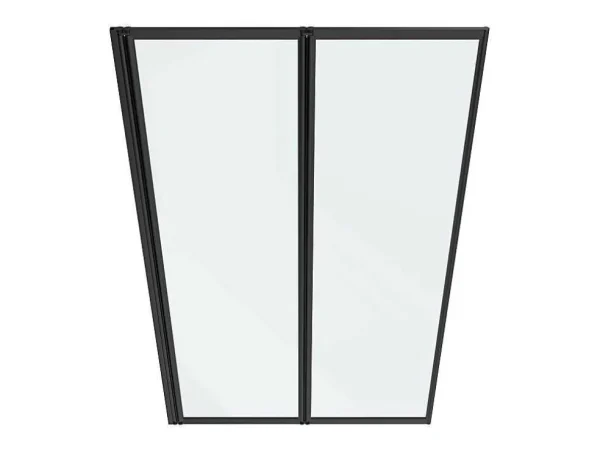 Outlet Vouwbaar Badscherm In Metaal Matzwart Industriele Stijl 80 X 140 Cm District Badscherm