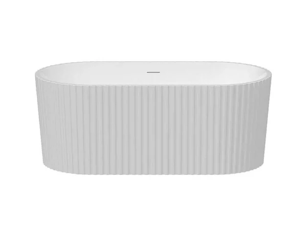Clearance Vrijstaand Geribbeld Acrylbad Wit (Glanzend) 220 Liter 150 X 75 X 58 Cm Aliena Vrijstaand Bad