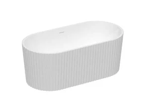 Clearance Vrijstaand Geribbeld Acrylbad Wit (Glanzend) 220 Liter 150 X 75 X 58 Cm Aliena Vrijstaand Bad