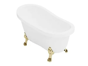 Cheap Vrijstaand Retrobad Met Gouden Leeuwenpoten - 200 L - 145 X 74 X 77 Cm - Wit - Nisos Ii Vrijstaand Bad Op Pootjes