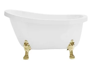 Cheap Vrijstaand Retrobad Met Gouden Leeuwenpoten - 200 L - 145 X 74 X 77 Cm - Wit - Nisos Ii Vrijstaand Bad Op Pootjes