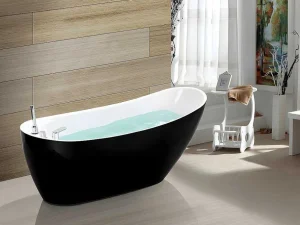 Hot Vrijstaande Badkuip Natalia - Eenpersoons - 282L - 170X75X73Cm - Zwart Vrijstaand Bad