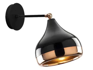 Cheap Wandlamp Van Metaal Met Verstelbare Kap Yildo - D17 X H28 Cm - Zwart En Koperkleurig Wandlamp