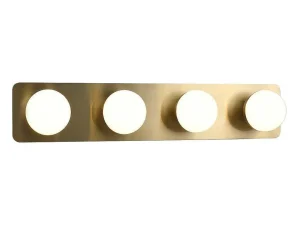 New Wandlamp Voor Badkamer Met Ledverlichting Van Metaal, 4 Spots - L40 Cm - Goudkleurig - Morley Wandlamp