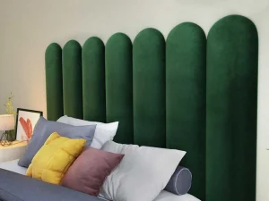 Outlet Wandpaneel Voor Hoofdeinde Japi - 210 Cm - Fluweel - Groen - Van Hoofdeinde En Brugkast