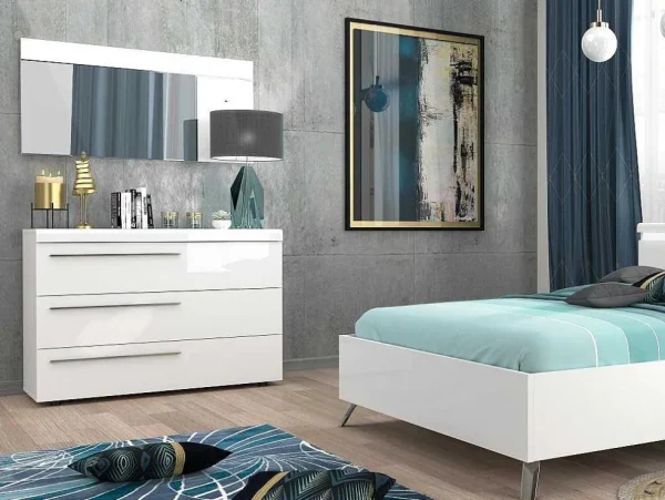 Discount Wandspiegel Met 3 Haken - L. 120 X H. 60 - Wit - Niklos Spiegel
