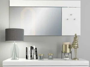 Discount Wandspiegel Met 3 Haken - L. 120 X H. 60 - Wit - Niklos Spiegel