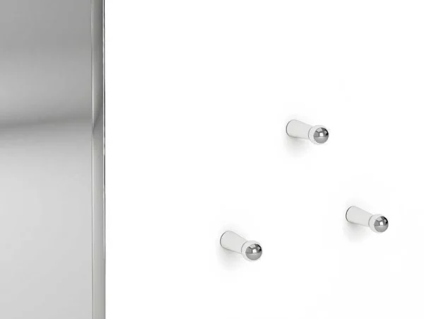 Discount Wandspiegel Met 3 Haken - L. 120 X H. 60 - Wit - Niklos Spiegel