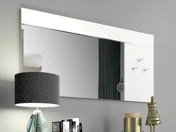 Discount Wandspiegel Met 3 Haken - L. 120 X H. 60 - Wit - Niklos Spiegel