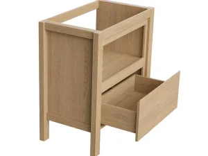 New Wastafelmeubel Met Opbergvak - Eikenfineer - 80 Cm - Cosmoti Wastafelmeubel