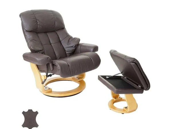 Online Windsor Xxl Relaxfauteuil Met Kruk, Bruin, Natuurlijk Bruin Fauteuil Leer