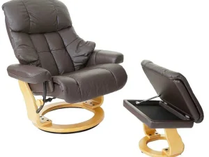 Online Windsor Xxl Relaxfauteuil Met Kruk, Bruin, Natuurlijk Bruin Fauteuil Leer