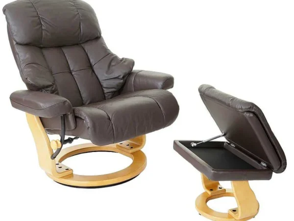 Online Windsor Xxl Relaxfauteuil Met Kruk, Bruin, Natuurlijk Bruin Fauteuil Leer