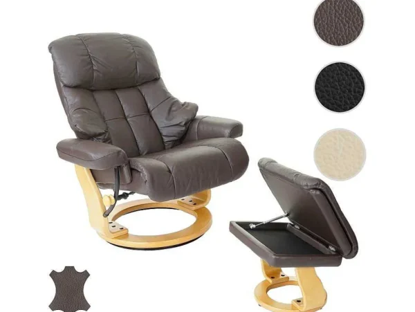 Online Windsor Xxl Relaxfauteuil Met Kruk, Bruin, Natuurlijk Bruin Fauteuil Leer