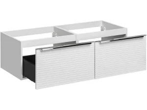 Shop Wit Hangmeubel Voor Badkamer Met Groeven Met Dubbele Inbouwwastafel - 120 Cm - Latoma Dubbele Wastafel