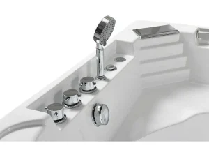 Outlet Witte Hottub Voor 1 Persoon 135 X 135 Cm 6 Jets Sage Massagebad