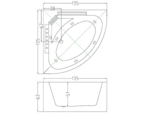 Outlet Witte Hottub Voor 1 Persoon 135 X 135 Cm 6 Jets Sage Massagebad