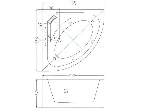 Outlet Witte Hottub Voor 1 Persoon 135 X 135 Cm 6 Jets Sage Massagebad