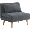 Best Sale Xl Eenpersoons-Slaapbank Chila Van Stof - Grijs Uitklapbare Fauteuil