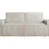 Fashion Zitbank 2 Plaatsen Beige Ribfluweel Amelia 2En 3-Zitsbank
