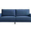 New Zitbank 3 Plaatsen In Donkerblauwe Stof Met Houten Poten Mossea Scandinavisch
