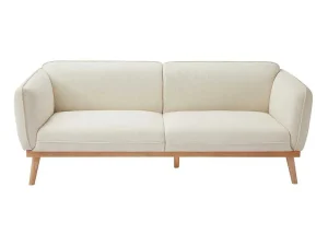 Store Zitbank Met 3 Plaatsen En Bekleding In Beige Textuurstof Fanira Scandinavisch