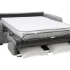 Discount 3-Zits Express Slaapbank Van Grijze Stof - Matras 18 Cm - Bevis Slaapbank Met Matras