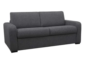 Sale 3-Zits Express Slaapbank Van Antraciete Stof - Matras 14 Cm - Bevis Slaapbank Met Matras
