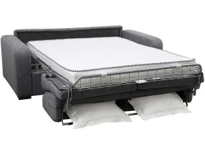 Sale 3-Zits Express Slaapbank Van Antraciete Stof - Matras 14 Cm - Bevis Slaapbank Met Matras