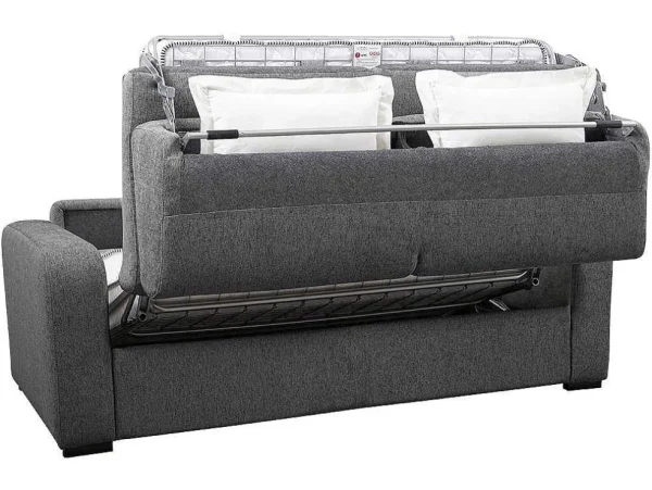 Sale 3-Zits Express Slaapbank Van Antraciete Stof - Matras 14 Cm - Bevis Slaapbank Met Matras