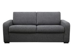 Sale 3-Zits Express Slaapbank Van Antraciete Stof - Matras 14 Cm - Bevis Slaapbank Met Matras