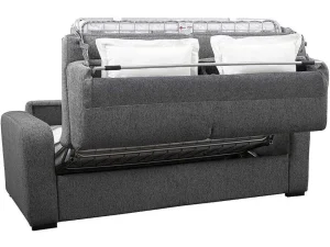 New 3-Zits Express Slaapbank Van Antraciete Stof - Matras 18 Cm - Bevis Slaapbank Met Matras